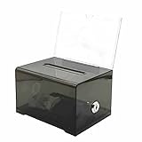 WANLIAN Acrylspendenbox, Wahlurne, empfohlene Box, transparente Aufbewahrungsbox (6,25 'x 4,5' x 4 ') (Schwarz)