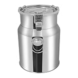 Edelstahlfass 5L Milchfass Drei Tasten Versiegeltem Reiseimer,Eimerhöhe 22cm Reis Eimer Milcheimer Weinfass Getreide Eimer für Luftdichte Lageröl Reis Wein Wasser Küche Getreidebehälter Futtereimer