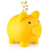 Sparschwein, Geldbanken, kleines Wechselschwein, niedliche Accessoires, Kinder und Erwachsene (Gelb)