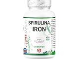 Nahrungsergänzung Iron Spirulina – Energie und Allgemeines Wohlbefinden – mit Spirulina, Eisen und Vitamin B12 – 120 Kapseln