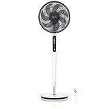 Brandson - DC Standventilator energiesparend ECO - Fernbedieung - Brushless Silent Motor -sehr leise – Oszilation 60° 90° 120° - Ventilator Timer – 9 Stufen - Turbo Modus - weiß