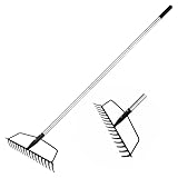 BARAYSTUS Gartenbogen Rechen Rechen für Rasenflächen Schwerlast aus Edelstahl Verstellbarer Gartenrechen zum Nivellieren von Sandboden und Sammeln von Blättern Garden Rake Carbon Steel Sturdy