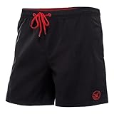 Ladeheid Badehose Herren Bequeme Badeshorts Lang mit Seitentaschen und Schnürchen, Badeshorts Herren mit Netzfütterung – Perfekt für Sommer, Strand und Schwimmbad – LA40-128 (Schwarz, 4XL)