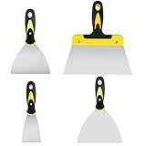 4 Stücke Spachtel Set, Flächenspachtel Trockenbau Werkzeug, Edelstahl Malerspachtel mit Kunststoffgriff, Putty Messer Spachtel, Schaber Palettenmesser Kratzer(2/4/6/8/ Zoll;)