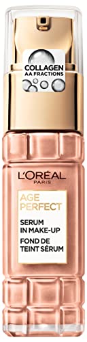 L'Oréal Paris Serum in Make up für reife Haut, Flüssige Foundation mit LSF 24, Für einen strahlenden Teint, Age Perfect, Nr. 250 Warm Beige, 30ml