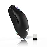 MAGIC-REFINER G6 Superlight Kabellose Gaming-Maus, 24000 DPI, PAW3311 -Sensor, RGB-Lichtleiste, 72g Leichtgewicht Mouse, Bluetooth/2.4G/Kabelgebundene, Bis zu 200 Std. Akku, für PC/Mac, Schwarz