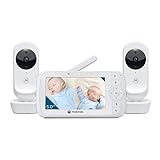 Motorola Nursery VM35-2 / Ease 35-2 Babyphone mit 2 Kameras 5,0 Zoll Video Baby Monitor Display - Nachtsicht, Zwei-Wege Kommunikation, Wiegenlieder, Zoom, Raumtemperatur - Weiß