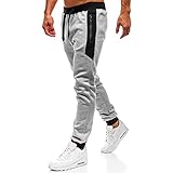 Herren-Sporthose, Freizeithose, elastische Taille, Arbeitshose, Herren-Wanderhose, Stretch-Passform, Business-Freizeithose, gerades Bein, Jogginghose, Trainingshose mit Taschen, grau, M