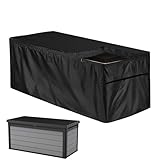 Deckbox-Abdeckung mit Reißverschluss - Deckbox-Schutz, Terrassenmöbel-Abdeckungen - Wasserdichte, schwarze, staubdichte Abdeckung den Außenbereich, UV-Schutz mit abgerundetem Kordelzug für Möbel,