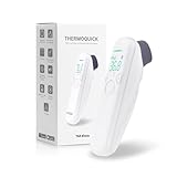 ThermoQuick 4-in-1 Medizinisches Stirnthermometer kontaktlos für Babys, Kinder und Erwachsene, infrarot-fieberthermometer stirn mit sofortige und genaue Ablesung in nur 1s, Fieberalarm, LED Anzeige