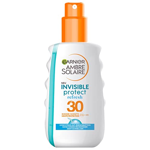Garnier Sonnenschutz-Spray mit LSF30, Unsichtbare und wasserfeste Sonnenmilch mit kühlendem Effekt, Ambre Solaire Invisible Protect Refresh, 1 x 200 ml