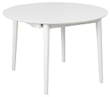 AC Design Furniture Monty Ausziehbarer Esstisch für 6 Personen, Runde Tischplatte in Weiß mit Runden Beinen, Küchentisch mit Ausziehplatte, Ø: 115 x H: 75 cm