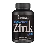 BIOMENTA Zink 50 – 365 Tabletten hochdosiert mit 50 mg reinem Wirkstoff/Tablette aus Zinkbisglycinat – vegan & teilbar - Premiumqualität