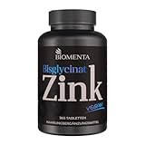 BIOMENTA Zink 50 – 365 Zink Tabletten hochdosiert mit 50 mg reinem Wirkstoff/Tablette aus Zinkbisglycinat – vegan & teilbar - Premiumqualität