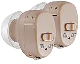 newgen medicals Sprachverstärker: Bügellose ITE-Soundverstärker mit Batterie-Betrieb, 32 dB, 2er-Set (Ohrverstärker, Mini Soundverstärker, Verstärker)