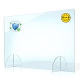 PLEXMANN Plexiglas Spuckschutz Trennwand 4mm Acrylglas Schutzwand OHNE Durchreiche Transparent Thekenaufsatz - Plexiglasscheibe Trennwände 60x60 cm (BxH)