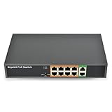 Qcbuegof Gigabit Power Over Ethernet Switcher 10Port Lüfter Ohne Metallbox Lüfter Ohne Managed Networking Switcher Gigabit Ethernet Switcher.
