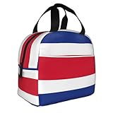 Yyoretp Isolierte Bento-Tasche mit Flagge von Costa Rica, handliche Aluminiumfolie, verdickte, wasserabweisende Lunchtasche