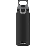 SIGG - Edelstahl Trinkflasche - Shield ONE Black - Für Kohlensäurehaltige Getränke Geeignet - Auslaufsicher - Federleicht - BPA-frei - Schwarz - 0,75L