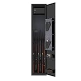 Gewehrschrank für 5 Langwaffen H138 cm × B30 cm × T30 cm Gewehrtresor mit digitalem Tastenfeld Gewehrsafe für Gewehre und Pistolen, Schrotflinten-Safe, Schnellzugriff