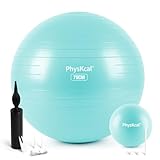 PhysKcal 75cm Hellblau Dicker Gymnastikball und 23 cm Pilatesball Set, Anti Burst Gymnastikball, Anti-Rutsch-Sitzball, Balanceball, Yogaball für Zuhause, Fitnessstudio und Büro