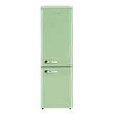 SCHOEPF – RKG265SG Kühl-Gefrierkombination – 249 L – Leise 41 dB – 4 Sterne Gefrierfach – Retro Design – Höhenverstellbare Füße – LED-Beleuchtung – 3 Glasablagen – Freistehend – Vintage Look