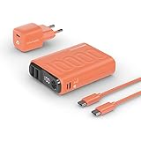 RealPower PB-10000 PowerPack PD Ladeset Powerbank mit 22.5W Power und 10.000mAh Kapazität, Nano USB-C Ladegerät, Schnellladekabel, kompatibel mit iPhone ProMax, iPad, Samsung Galaxy, Google Pixel usw.