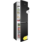 Bomann Kühlschrank mit Gefrierfach | Energieklasse D | 181cm | No Frost | leise 39 dB | Kühl Gefrierkombination No-Frost | 4 Ablagen & 3 Schubladen | 247L Kühlgefrierkombi | KG 7360 schwarz