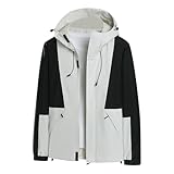 Caxndycing Regenjacke Herren Wasserdicht Atmungsaktiv Fahrrad Regenmantel mit Kapuze Leicht Winddichte Windjacke Softshelljacke mit Reißverschluss Fischen Camping Outdoor Regenmantel