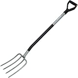Fiskars Spatengabel für harte, steinige Böden, Mit 4 Zinken, Länge: 122 cm, Hochwertiger Borstahl, Grau/Schwarz, Ergonomic, 1001413