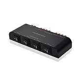 Adwits 4-Kanal Lautsprecher Switcher Selector Box mit Terminal Claps 200W RMS Max 100W umschaltbar, schwarz