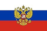 Lixure Russland Flagge mit Adler 90x150cm Russische Flagge mit Wappen Top-Qualität 3x5 Fuß, Russia Flag, Lebendige Farbe Kann Drinnen und Draußen Verwendet Werden