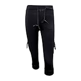 LZPCarra Leggings Damen 3/4 Mit Taschen, Sportleggins Damen 3/4 Große Größen Caprihose Sommer Stretch Knielang Jogginghose Mit Kordelzug Sporthose Casual Sommerhose Bequeme Sweatpants Freizeithose