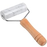 Tianman Marmor Teigroller Klein,Nudelholz Pizzaroller, Marmorroller Antihaft-T-Typ, zum Kuchenbacken Tortilla Fudge Pizza Kekse und anderes Backen in der Küche (Typ 2 Weiß)