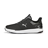 Puma Golf Ignite Elevate Herren-Golfschuh, breit, Schwarz/Silber, 40.5 EU