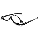 JM Schminkbrille mit Klappbaren Glaesern, Lesebrille zum Schminken für Damen Schwarz+3.0