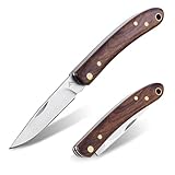 FLISSA Taschenmesser Klappmesser mit edlem Holzgriff, Outdoor Messer mit 7Cr17MoV Klinge, Leicht & tragbar, Geschenkverpackung – für Camping, Alltag & Outdoor