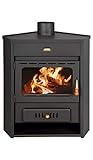 Prity Eek A Eck - Wasserführender Kaminofen - 13.3 kW - Schwarz - Holz, Holzbriketts
