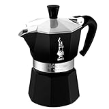 Bialetti - Moka Color: Ikonische Espressomaschine für die Herdplatte, macht echten Italienischen Kaffee, Moka-Kanne 6 Tassen (270 ml), Aluminium, Schwarz