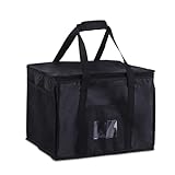 SUOXU Thermo-Kühltasche, 40 l, groß, faltbar, isolierte Lunchtasche für Picknick und Reisen, Einkaufen, Tragetasche, Kühlbox für Camping, Grillen und Lebensmittellieferung (schwarz)
