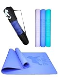 Sporzilla Yoga Matte XXL 200 x 100 cm – 8 mm dick - rutschfest und schadstofffrei – mit Hilfslinien und Tragetasche, Gymnastikmatte, Sportmatte