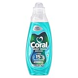Coral Magic Wash Quick & Care Waschmittel Universal Clean Flüssigwaschmittel für 15 Minuten Kurzwäsche mit PRO-S Technologie 21 WL