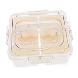 Ciieeo Kasten Verdickte Gefrierschrank-Organizer Tablett Veranstalter Kühlschrank-Organizer geteilt Container tragbar Fächer Behälter Gefrierbehälter das Haustier Beige