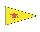 90x150cm YPG/YPJ Kurdistan Flagge Fanhne - Kurdish Flag - Basur Flagge - 3x5 ft Ala Rojava for Deco Demonstation Festival