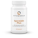 Vitaworld Spermidin Plus, 1 mg Spermidin pro Tagesdosis, Kapseln mit Vitamin B1 und Zink, 60 Kapseln