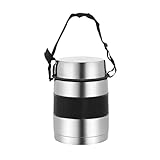 A2ZWORLD Thermo-Lebensmittelbehälter mit Gurt, warm/kalt, Lunchbox aus Edelstahl, isolierte Lunchbox mit Suppenschüssel (1200 ml)