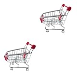Vaguelly 2st Trolley-spielset Einkaufswagen Spielzeug Schreibtischorganisator Mädchen Schreibtischzubehör Mini-supermarktwagen Servierkörbe Für Speisen Obstschale Klein Kind Auto Spielen