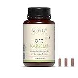 Sovita OPC Kapseln hochdosiert aus Traubenkernextrakt | 350 mg OPC & 554 mg Polyphenole pro Tagesdosis | vegane Flavonoide aus roten Weintrauben | Made in Germany | 120 Kapseln