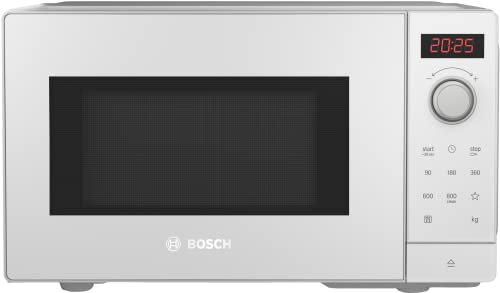 Bosch FFL023MW0 Serie 2 Mikrowelle, 26 x 44 cm, 800 W, Drehteller 27 cm, Türanschlag Links, AutoPilot 7 7 Automatikprogramme, Reinigungsunterstützung, LED-Touchdisplay, Weiß