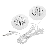 BUGUUYO 2 Stück Kopfkissen Lautsprecher mit Klinkenanschluss Mini Tragbare Musikbox für Cd Player Klarer Sound für Schlaf Büro und Reise